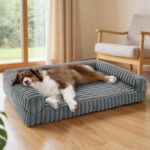 Hundebett Orthopädisch 89x64x18cm Wasserdicht Memory-Schaum Grau