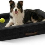 Schwarzes Hundebett für große Hunde, Orthopädisch,