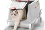 Katzenklo Edelstahl Katzen Toilette Klappdeckel XXL