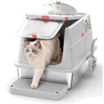 Katzenklo Edelstahl Katzen Toilette Klappdeckel XXL