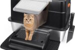 Katzentoilette Edelstahl mit Deckel XL Auslaufsicher