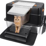 Katzentoilette Edelstahl mit Deckel XL Auslaufsicher
