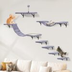 Katzen Kletterwand Set Wandmontage Kratzbaum Hängematte
