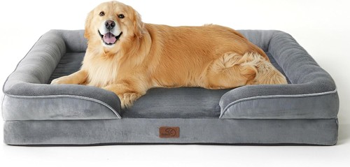 Hundebett Orthopädisch Ergonomisch Grau 122x89cm für