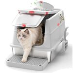 Elegante Edelstahl Katzentoilette 62 cm –