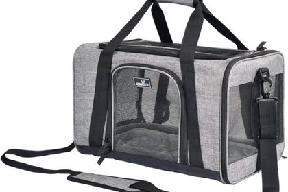 Transportbox für Katze Hund, Faltbar, Atmungsaktiv,