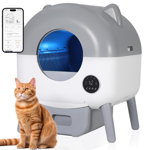 Auto Selbstreinigende Katzenklo Offene Toilette LED