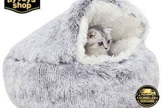 Katzenhöhle Bett 50cm Plüsch mit Kapuze