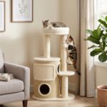 PawHut Kratzbaum mit 2-stöckiger Kratztonne Katzenbaum