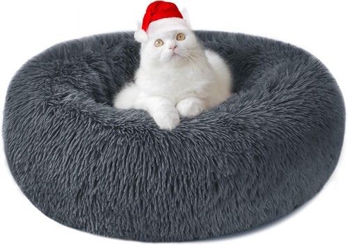Hundebett Katzenbett Rund Flauschig Plüsch Waschbar
