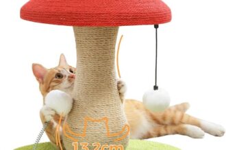 Katzenkratzbaum Pilz 100% Sisal mit Pompons