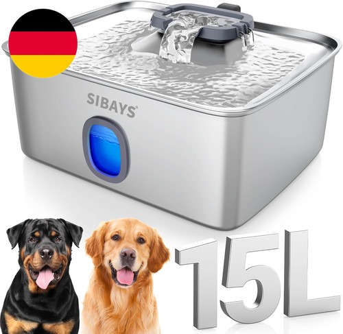15L Trinkbrunnen Für Katze, Großer Edelstahl