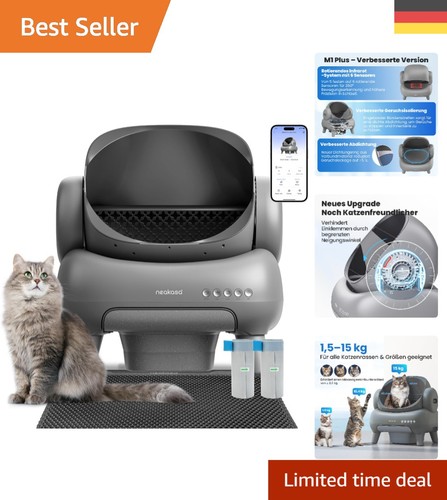 M1 Plus Katzenklo selbstreinigend, offenes Design,