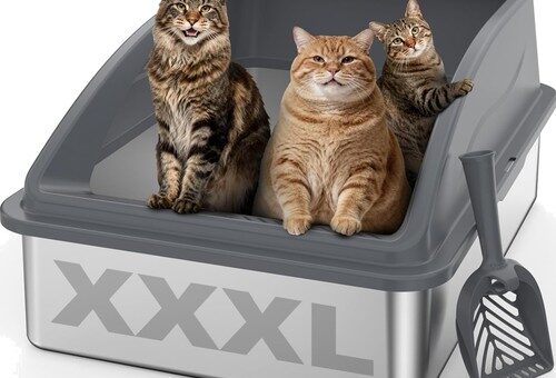 Katzenklo Edelstahl XXL große Katzen offene