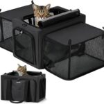 Transportbox Katze Erweiterbar Dunkelgrau für Kleine