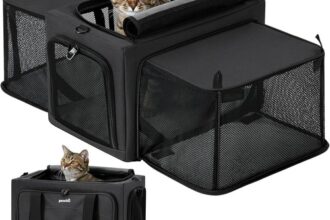 Transportbox Katze Erweiterbar Dunkelgrau für Kleine