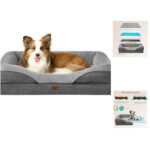 Orthopädisches Hundebett 91x68cm Grau Reversibles Design
