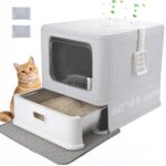XXL Edelstahl Katzentoilette mit Deckel, Schublade
