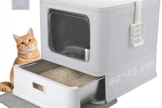 XXL Edelstahl Katzentoilette mit Deckel, Schublade